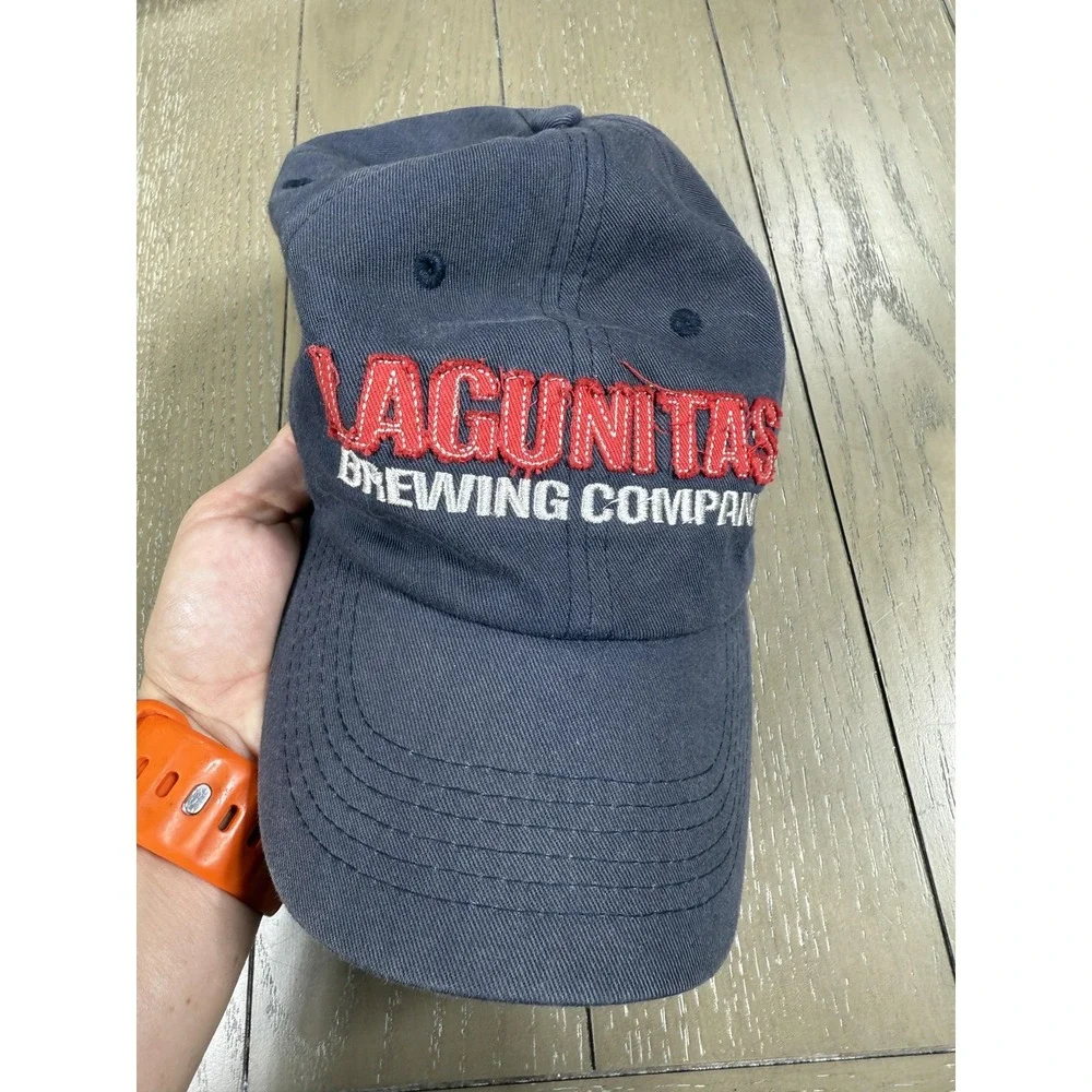 Lagunitas Brewing Company Hat Cap Strap‎ Back Mens Navy Blue Beer Advertising